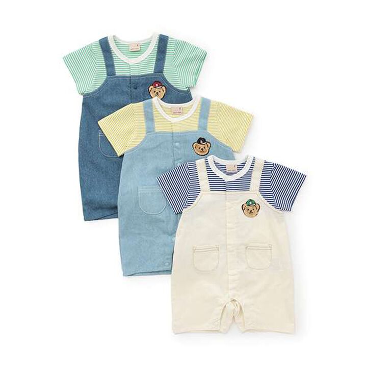 Salope-Style Short-Sleeve Coverall,Off white, medium image number 10