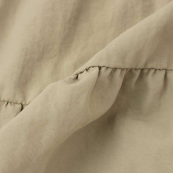 Tiered Long-Sleeve One-Piece Dress with Back Ribbon,Light khaki, medium image number 8