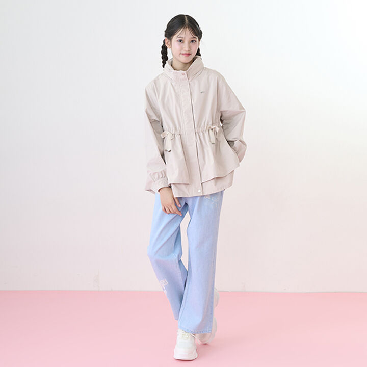 Lace Appliqué Slim Fit Loose Straight Denim Pants,Light blue, medium image number 12