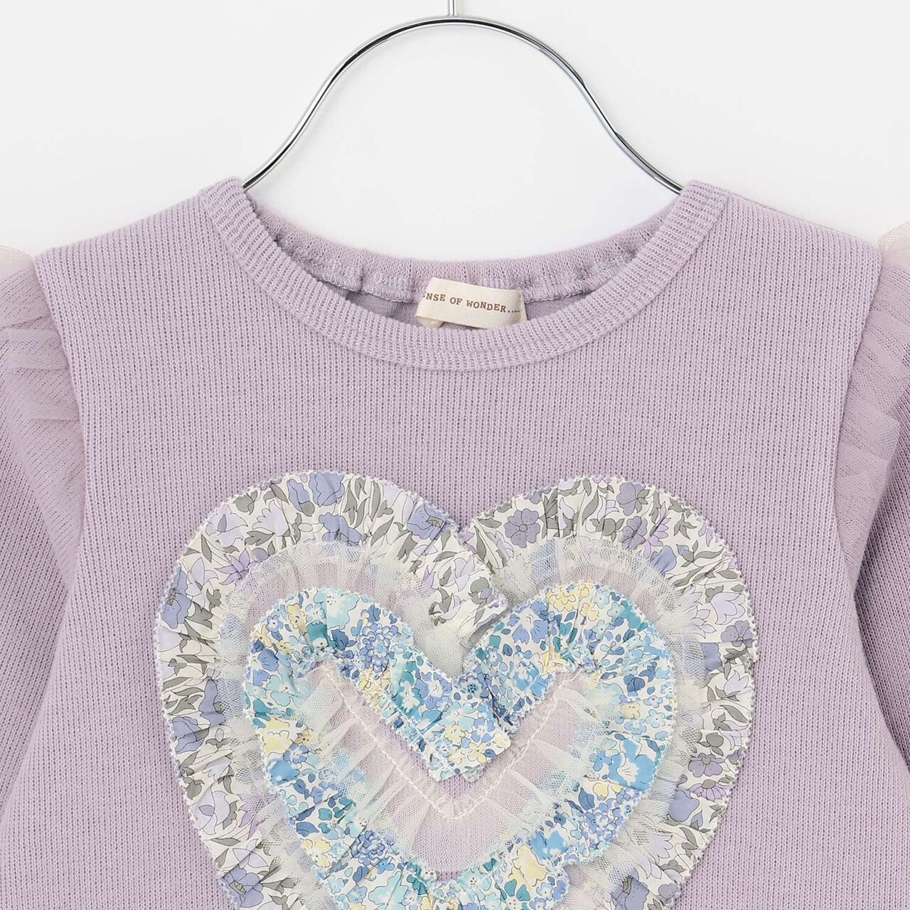 Liberty Heart Frill Sweatshirt,Pearl white, large image number 2