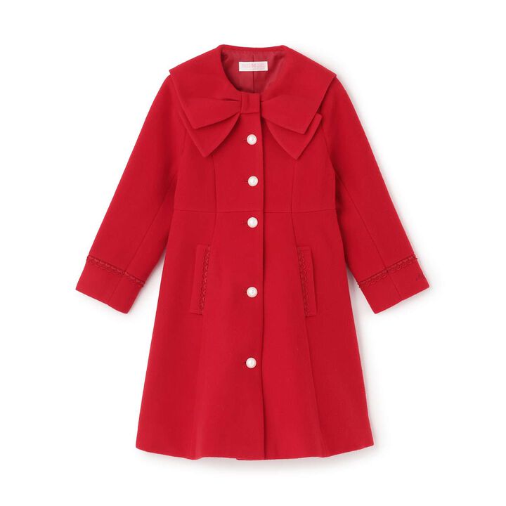 Ribbon Color Wool Coat,Sax blue, medium image number 11