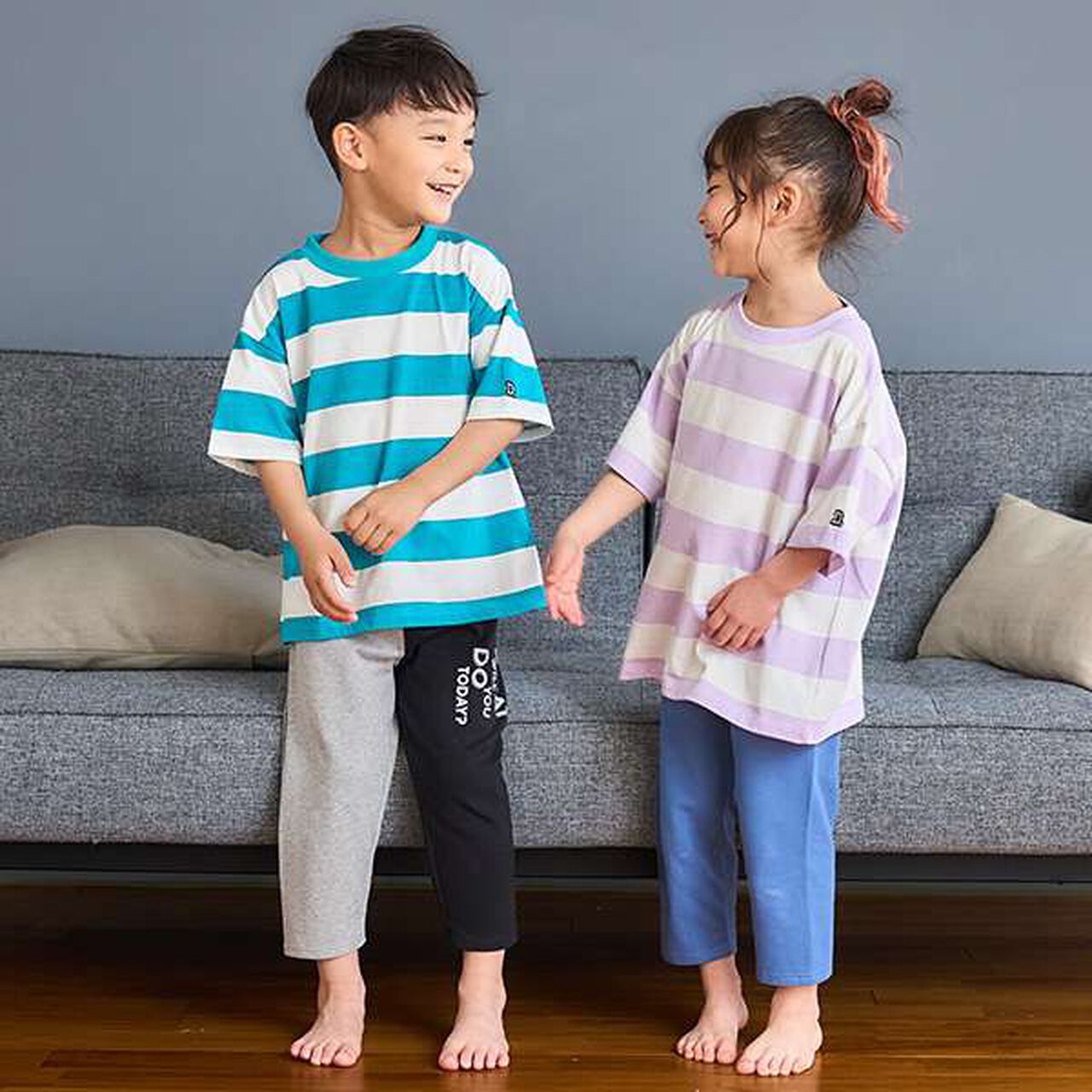 [100% Cotton 365D.] Assorted Stripe Wide Half T-Shirt,Emerald green, large image number 9