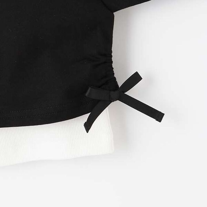 Layered Short-Length Long-Sleeve T-Shirt,Sax blue, medium image number 5