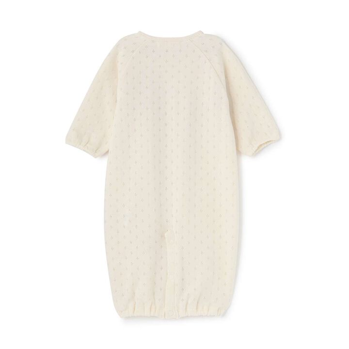 Wild Strawberry Yoke Switch 2WAY Romper [Organic] [Made in Japan],Pearl white, medium image number 4