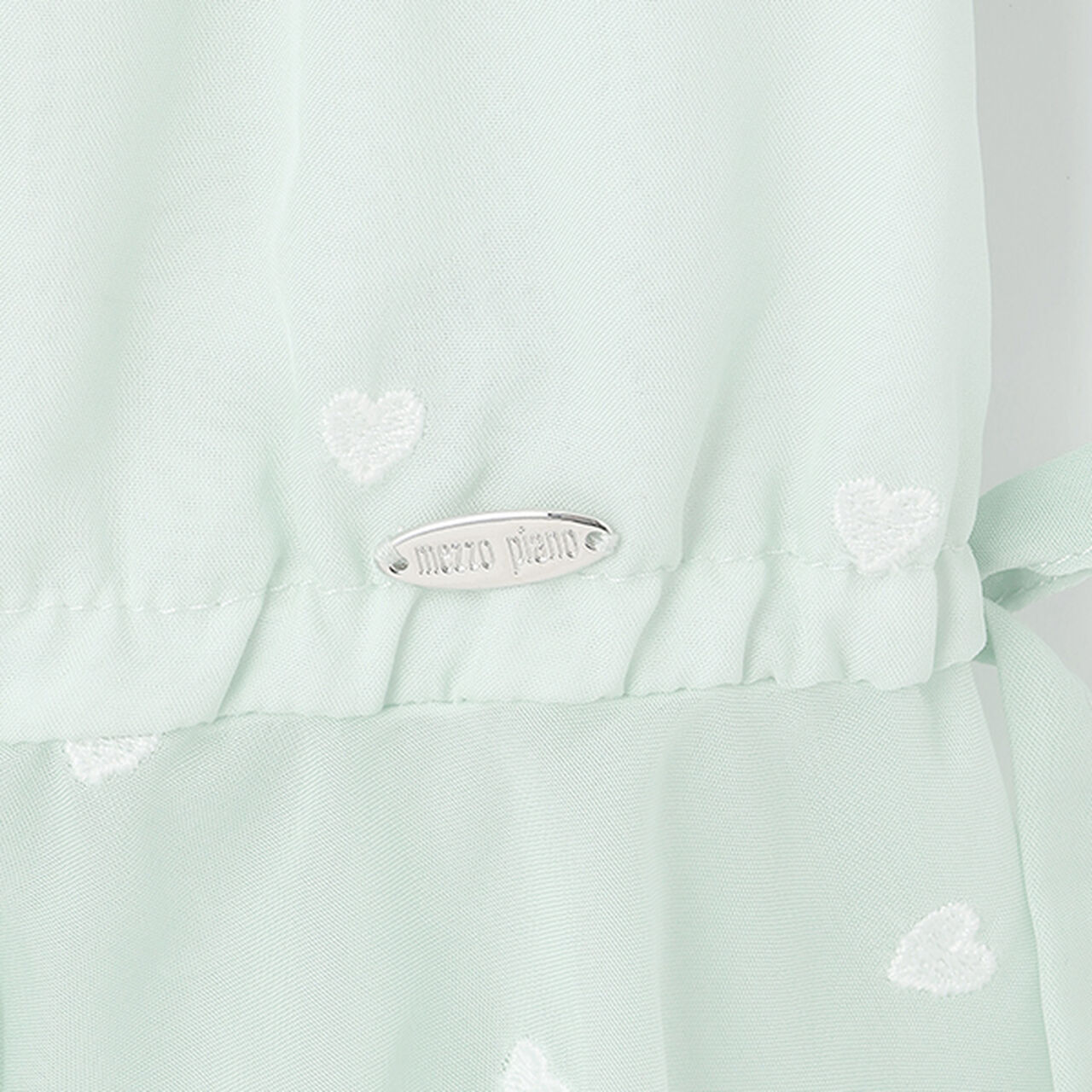 Heart Embroidery Peplum Sheer Blouse,Off white, large image number 8