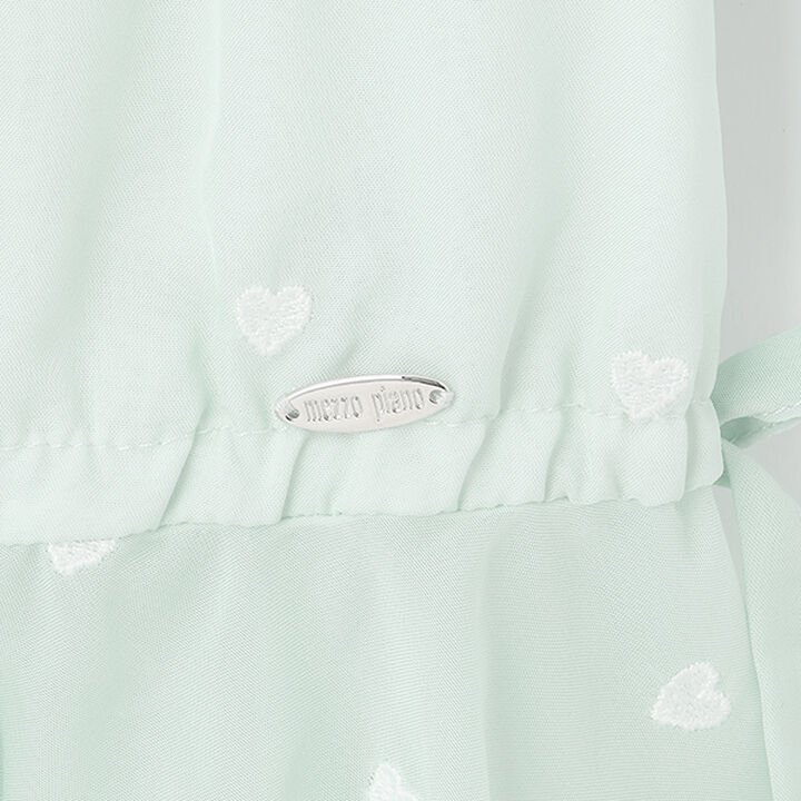 Heart Embroidery Peplum Sheer Blouse,Off white, medium image number 8