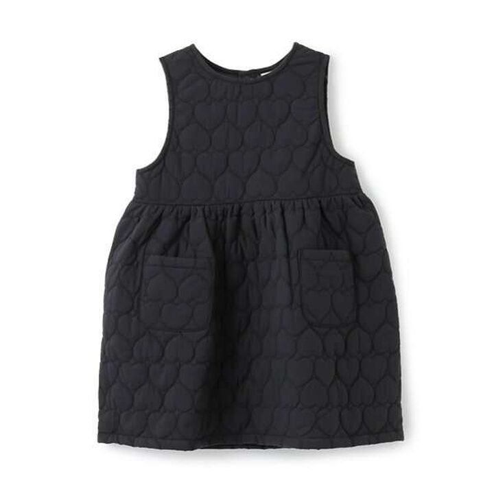 Heart Quilted Jumper Skirt,Charcoal gray, medium image number 2
