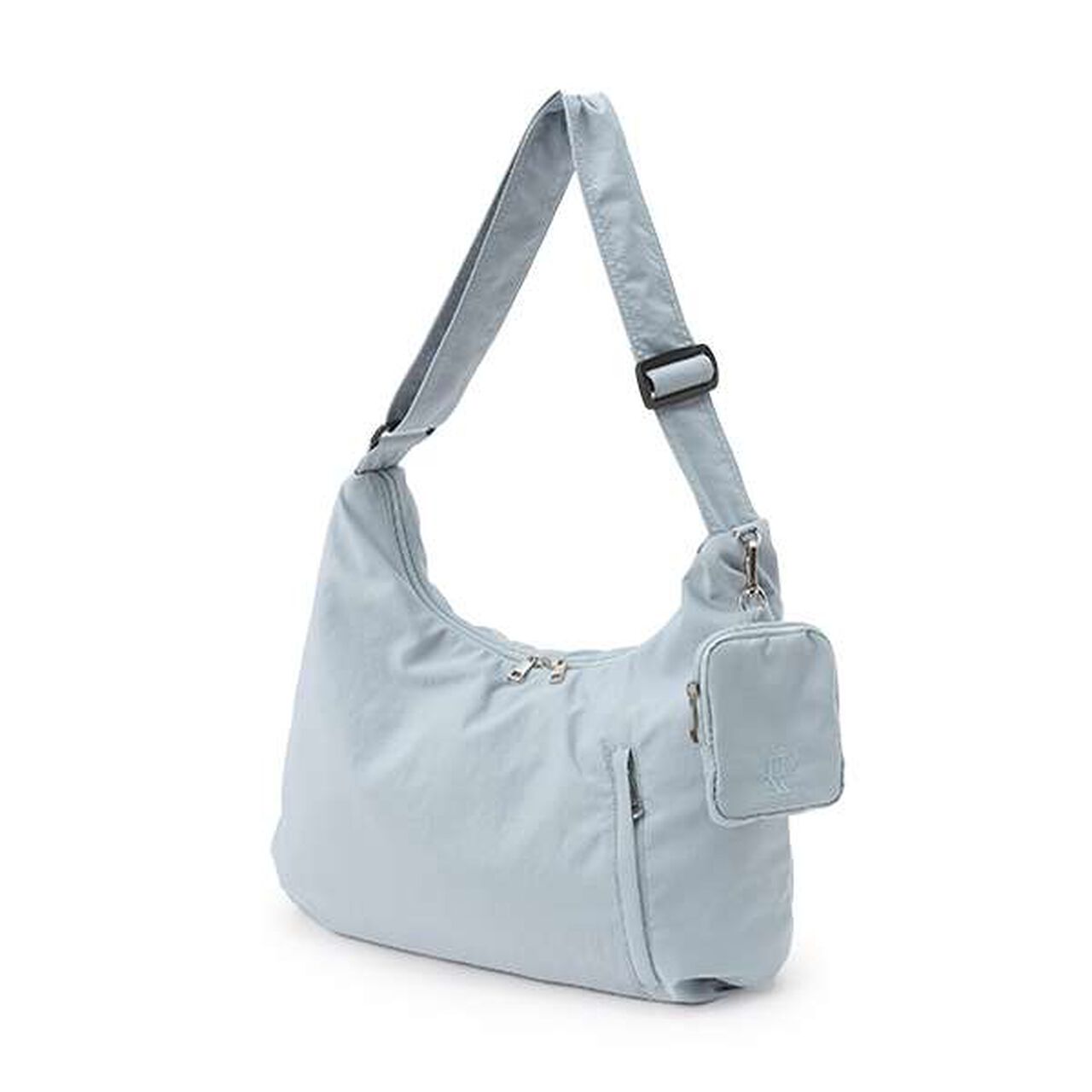 Big Nylon Shoulder Bag with Pouch,Sax blue, large image number 0