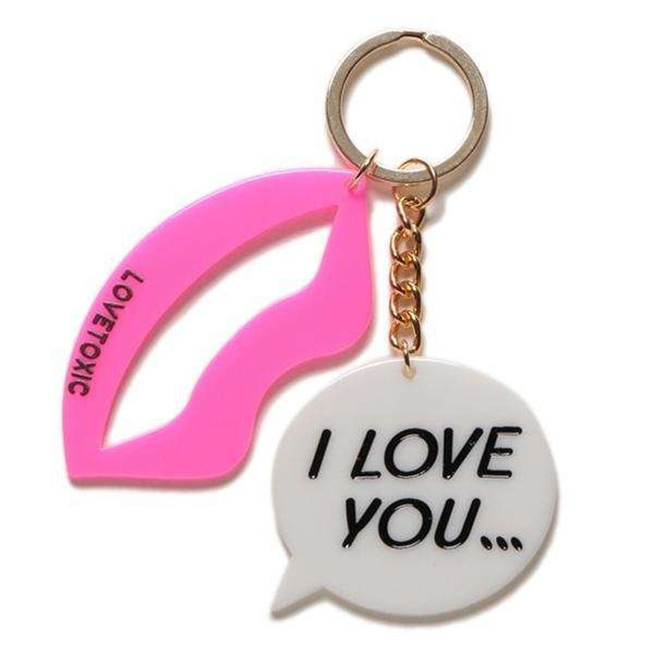 Speech Bubble Lip Keychain,Pink, large image number 0