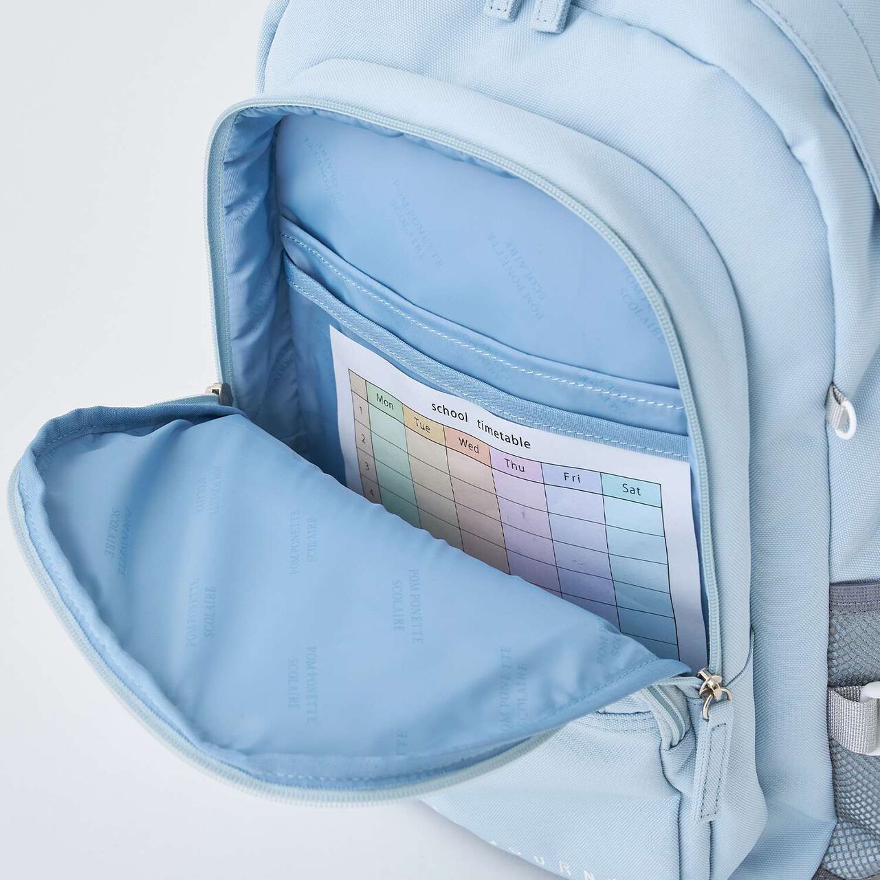 23L Water-Repellent Round Pouch School Backpack,Light blue, large image number 27