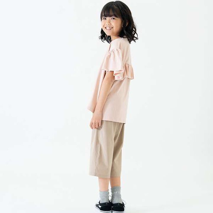 [Amphibious] Short-Sleeve Frill Pullover,Charcoal gray, medium image number 6