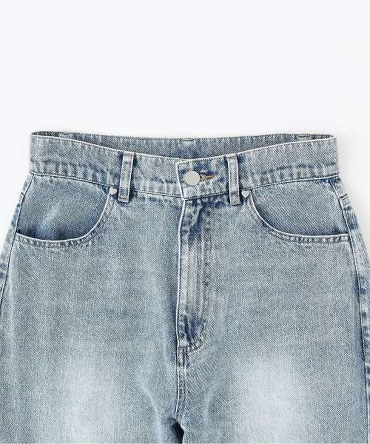 Heart Logo Straight Denim Pants,Blue, large image number 11