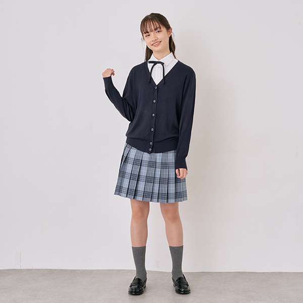 50cm Length 24-Piece Check Pleats Check Skirt,Beige, large image number 6