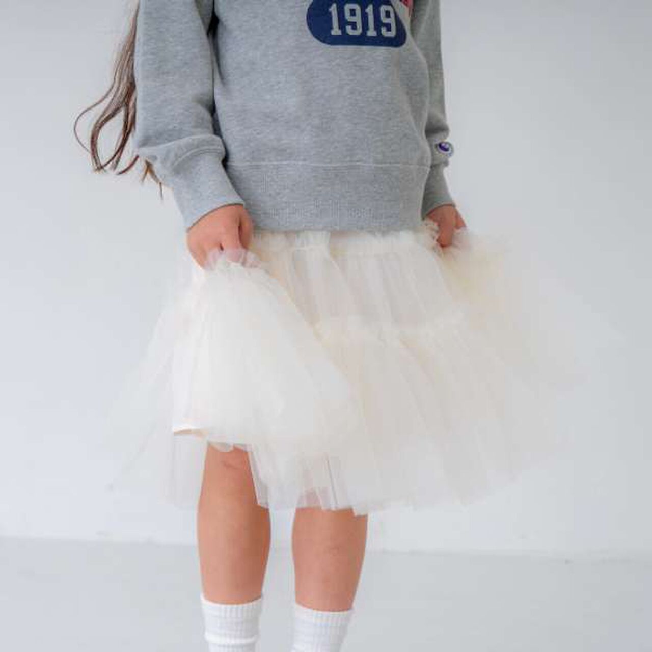 Tulle Tiered Skirt,Ivory, large image number 12