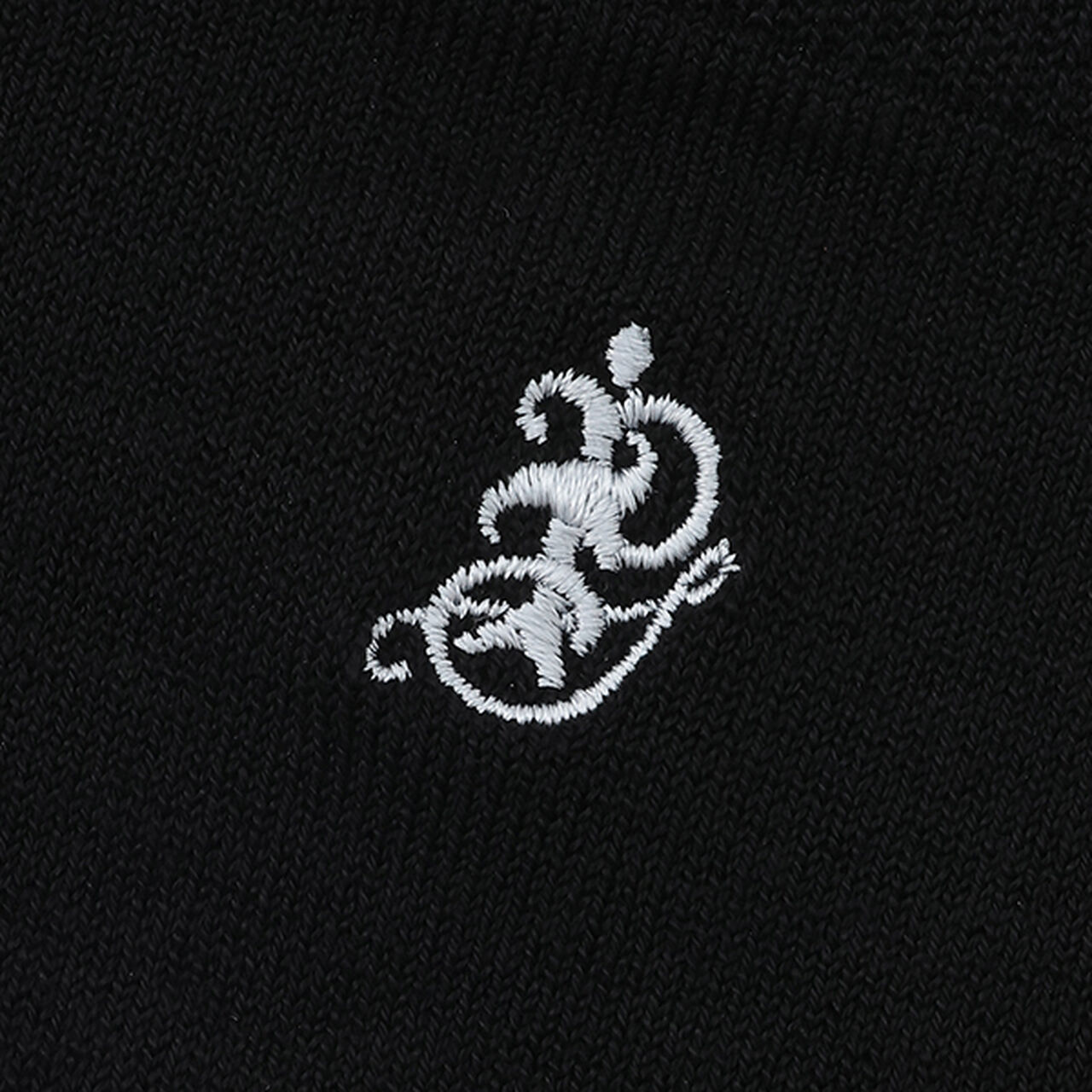 One-Point Embroidery Knee-High Socks,Deep red, large image number 3