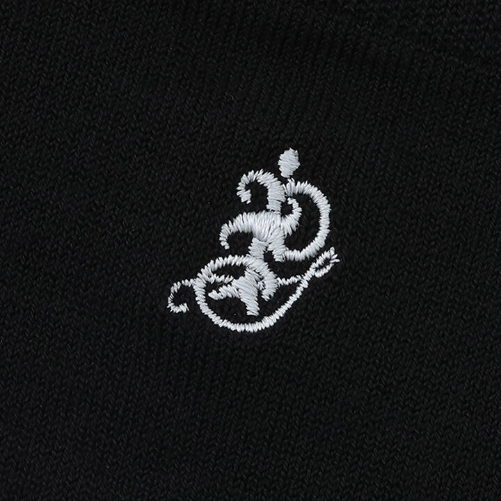 One-Point Embroidery Knee-High Socks,Deep red, medium image number 3