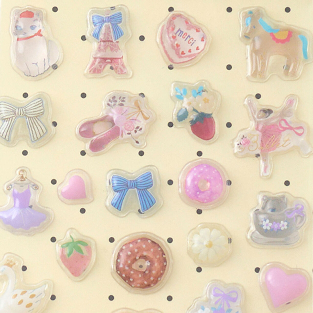 [petit main] Moist Plush 3D Stickers,Blue, large image number 2