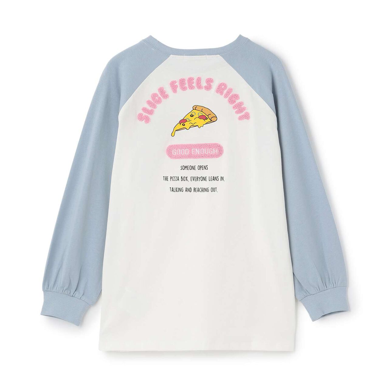 [100% Cotton] Pizza Motif Sagara Tunic Long Sleeve T-Shirt,Red, large image number 1