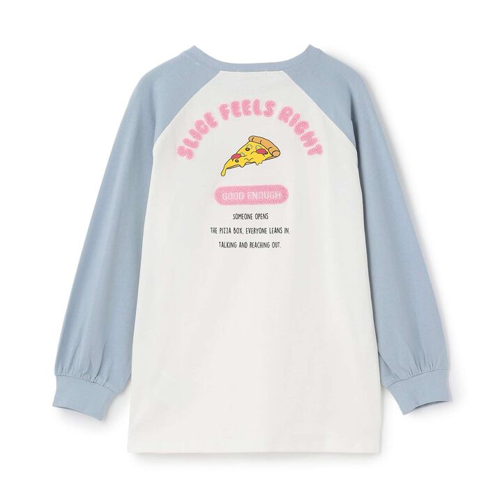 [100% Cotton] Pizza Motif Sagara Tunic Long Sleeve T-Shirt,Red, medium image number 1