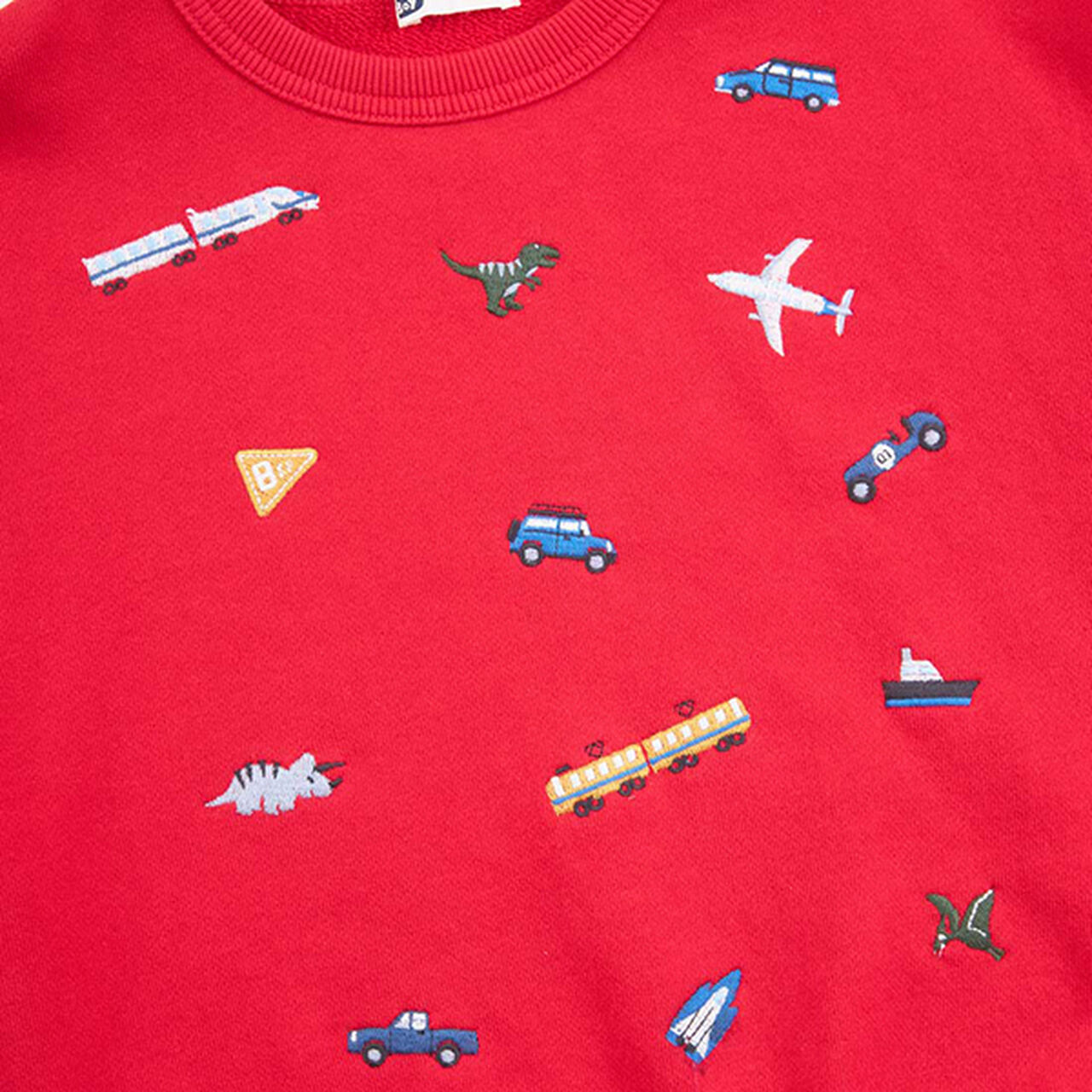 KPBOY Vehicle Dinosaur Embroidered Fleece Sweatshirt (80-150),Yellow, large image number 15