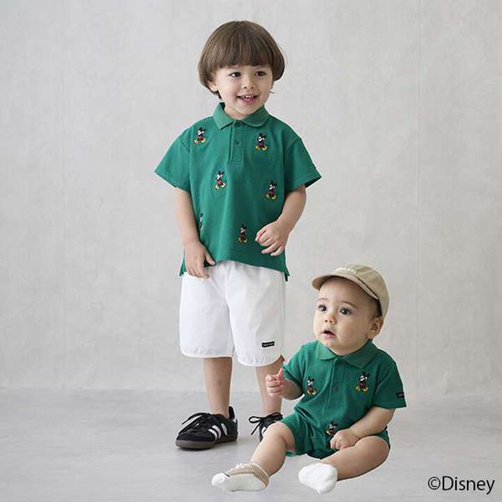 [Disney] Mickey/Embroidered Short-Sleeve Polo,Green, medium image number 4