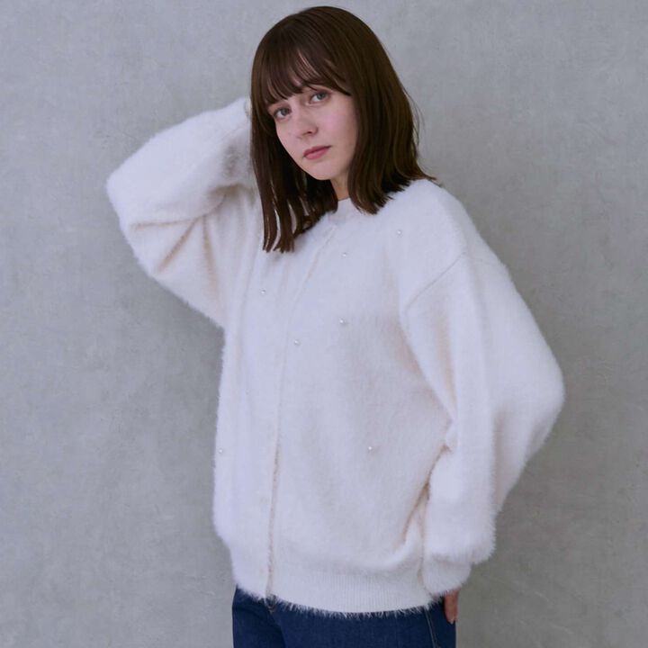 [Link] Shaggy Knit Cardigan,, medium