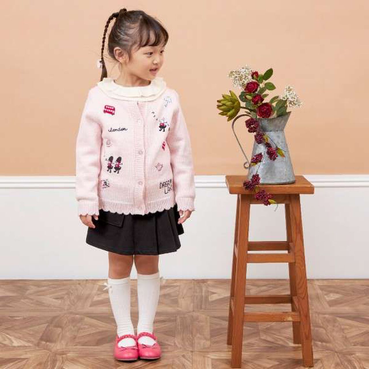 KP Knit Twill Pleated Wrap Pants [100-140],Black, large image number 18