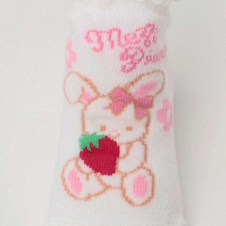 Rabbit Strawberry Pattern Socks [Made in Japan],Light pink, medium image number 4