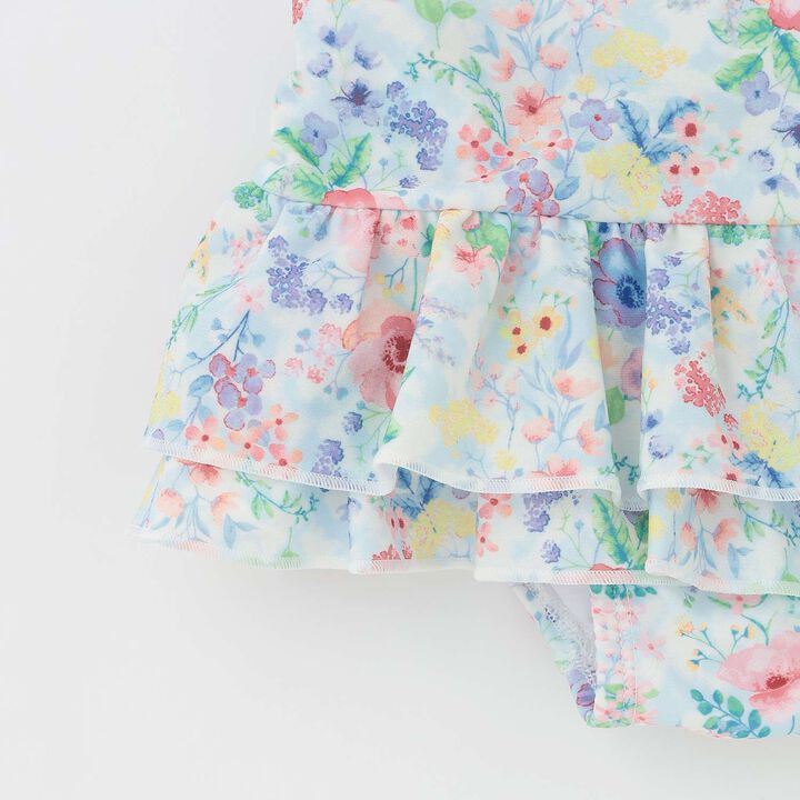 [SWIM] Girls' Floral Pattern One-Piece Swimwear [UV Protection],Pink, medium image number 5