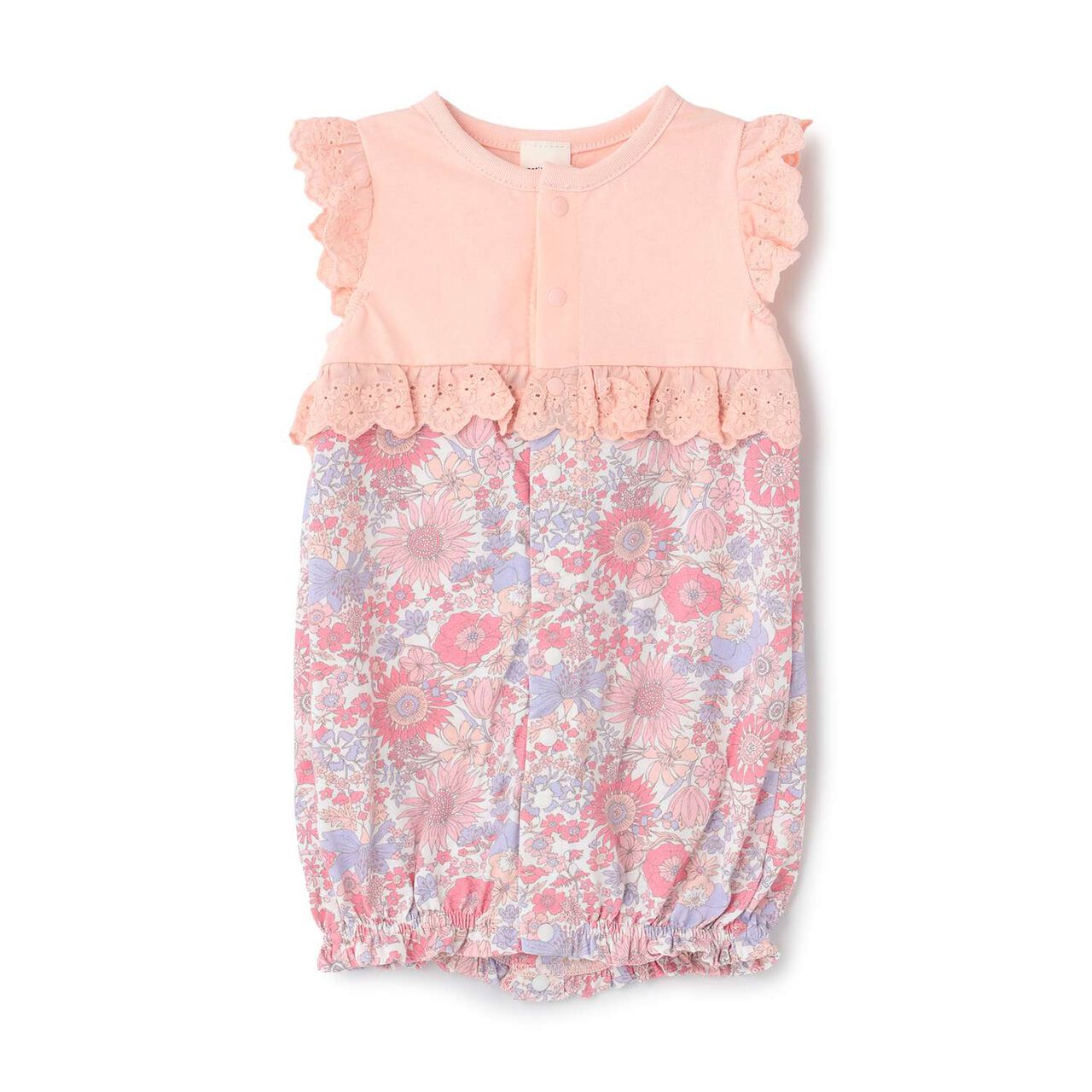 Floral Pattern 2WAY Romper,Yellow, large image number 1