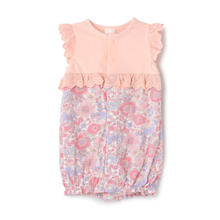 Floral Pattern 2WAY Romper,Yellow, medium image number 1