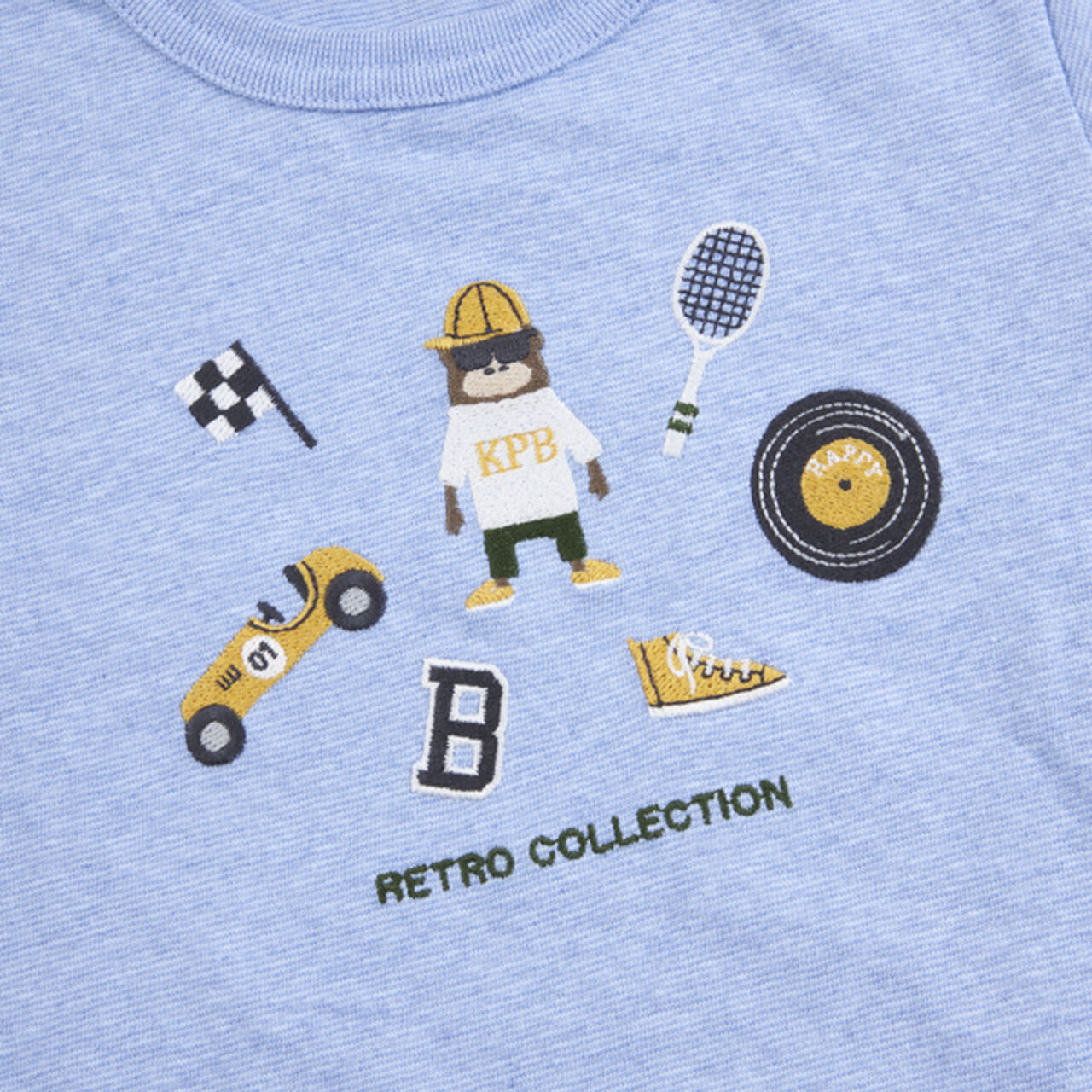 Gorilla Embroidery Short Sleeve T-Shirt (80-90),Blue, large image number 3