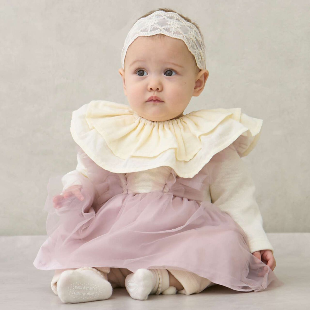 [Waterproof] Angel and Bat Bib,Ivory, large image number 1