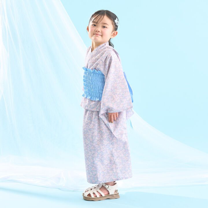 [Easy Wear♪] [Cool Touch] 4-Way Separate Yukata with Obi (OHANA) [Kids Girls],Coral red, medium image number 23