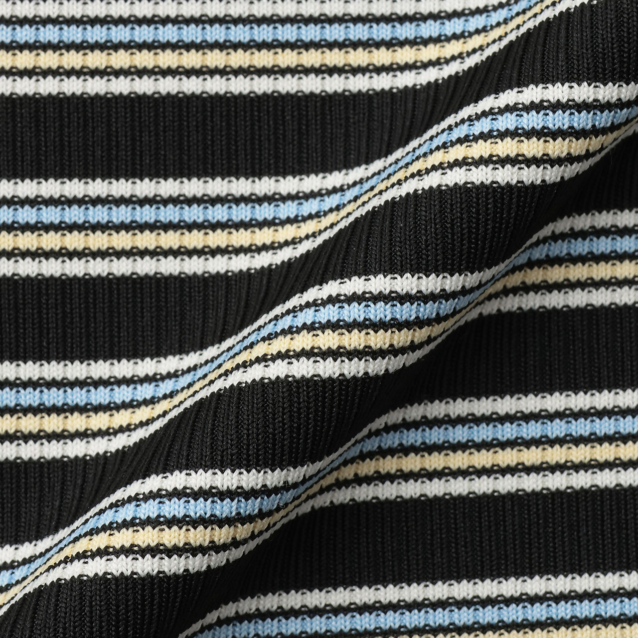 [365D] Rib Stripe Pattern 6-Length Leggings,Black, large image number 6