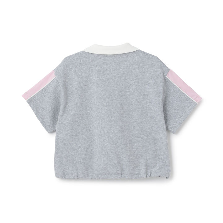 Half Zip Short Sleeve T-Shirt,Gray, medium image number 1