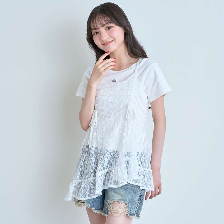 [LTXC/Antibacterial Deodorizing] Inner Lined Irregular Hem Camisole Tunic,Polka dots, medium image number 1