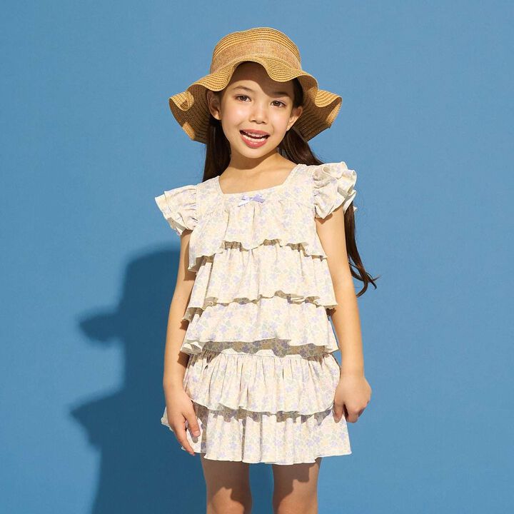 [SWIM] [UV Protection] Tiered Top & Tiered Skirt Separate Swimsuit,Cream, medium image number 0