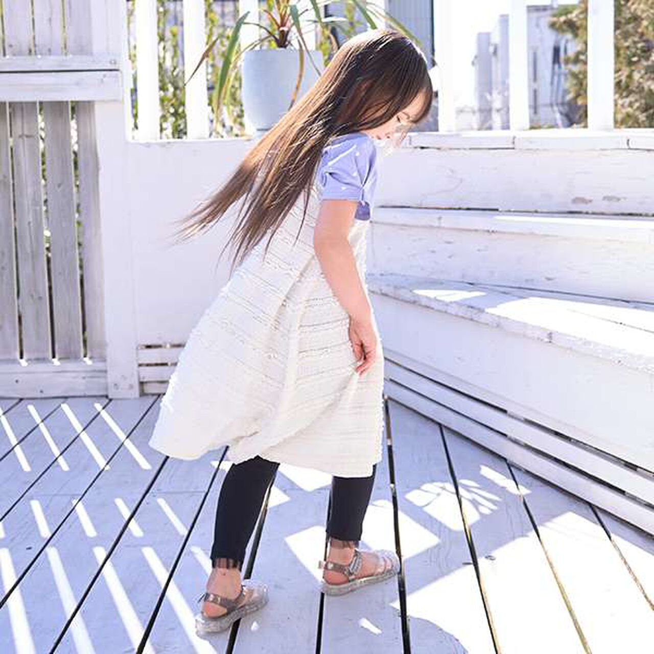 Frill Knit Lace Camisole One-Piece Dress,Ivory, large image number 8