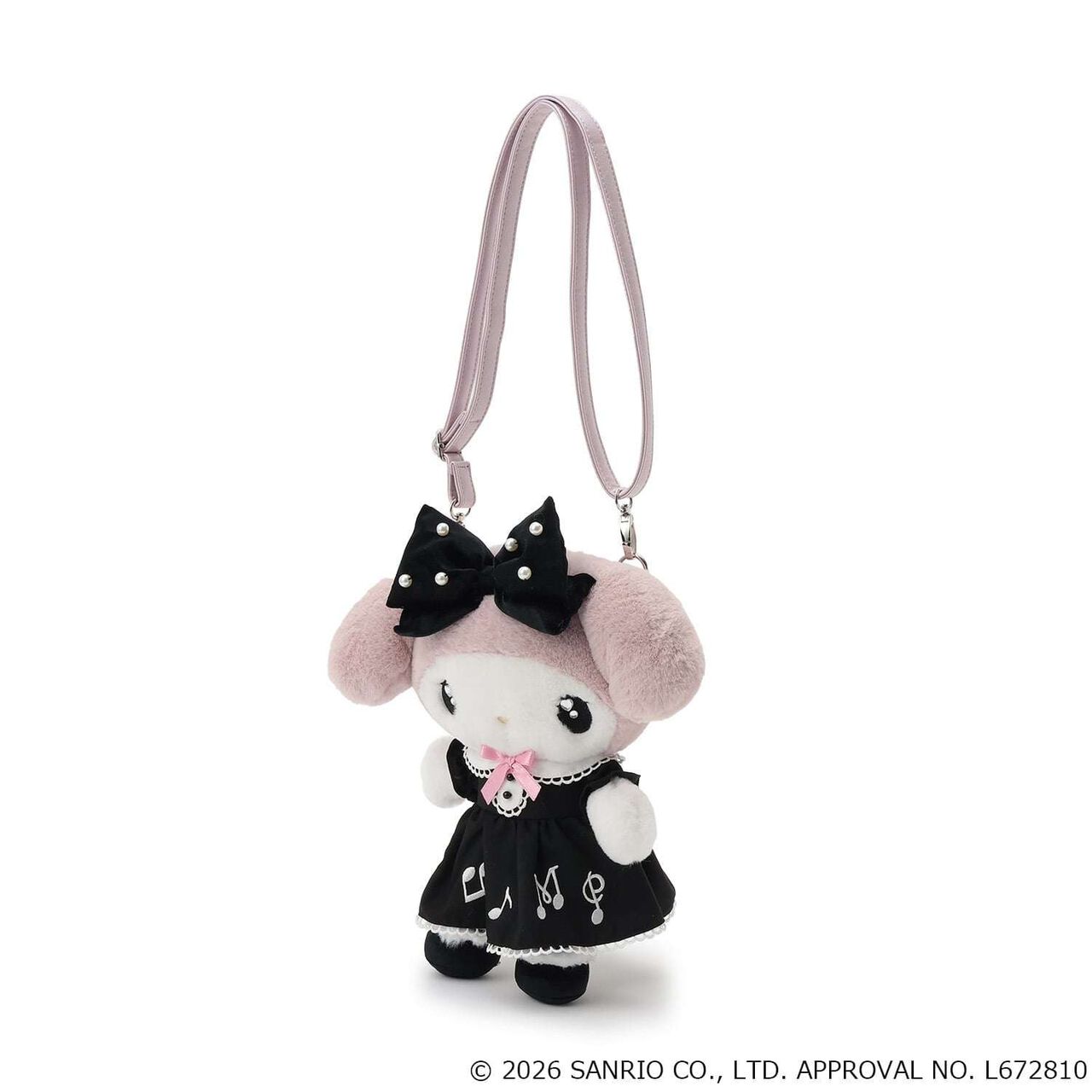 [My Melody / Kuromi] Plush Shoulder Bag,Charcoal gray, large image number 3