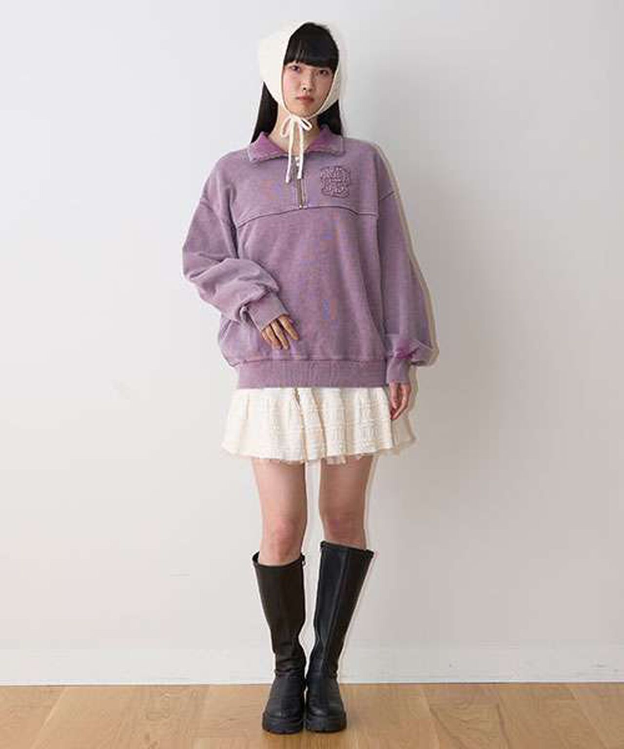 Half ZIP Pullover,Purple, large image number 14