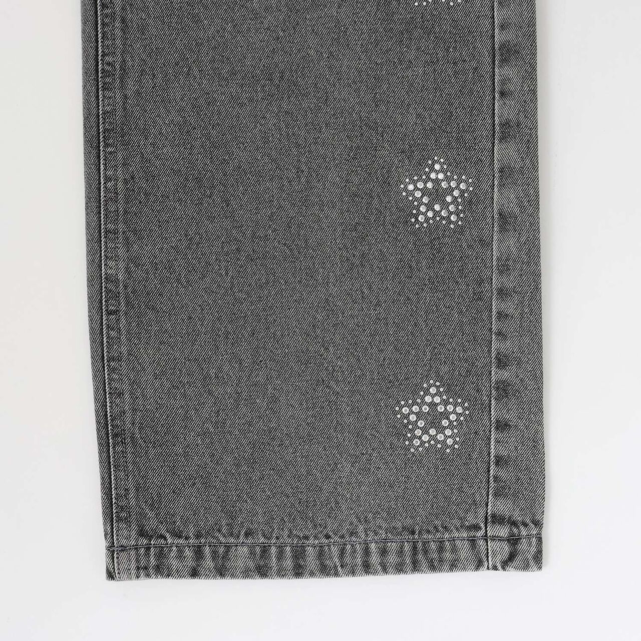 Sparkling Motif Wide Denim Pants,Navy, large image number 8