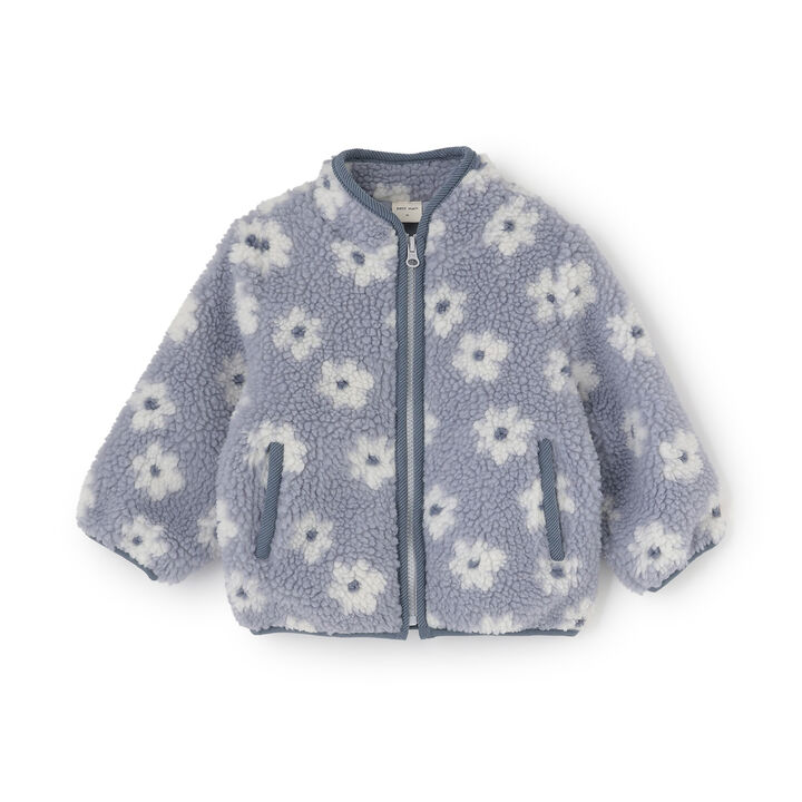 [Light and Fluffy] Jacquard Boa Jacket,Light blue, medium image number 3
