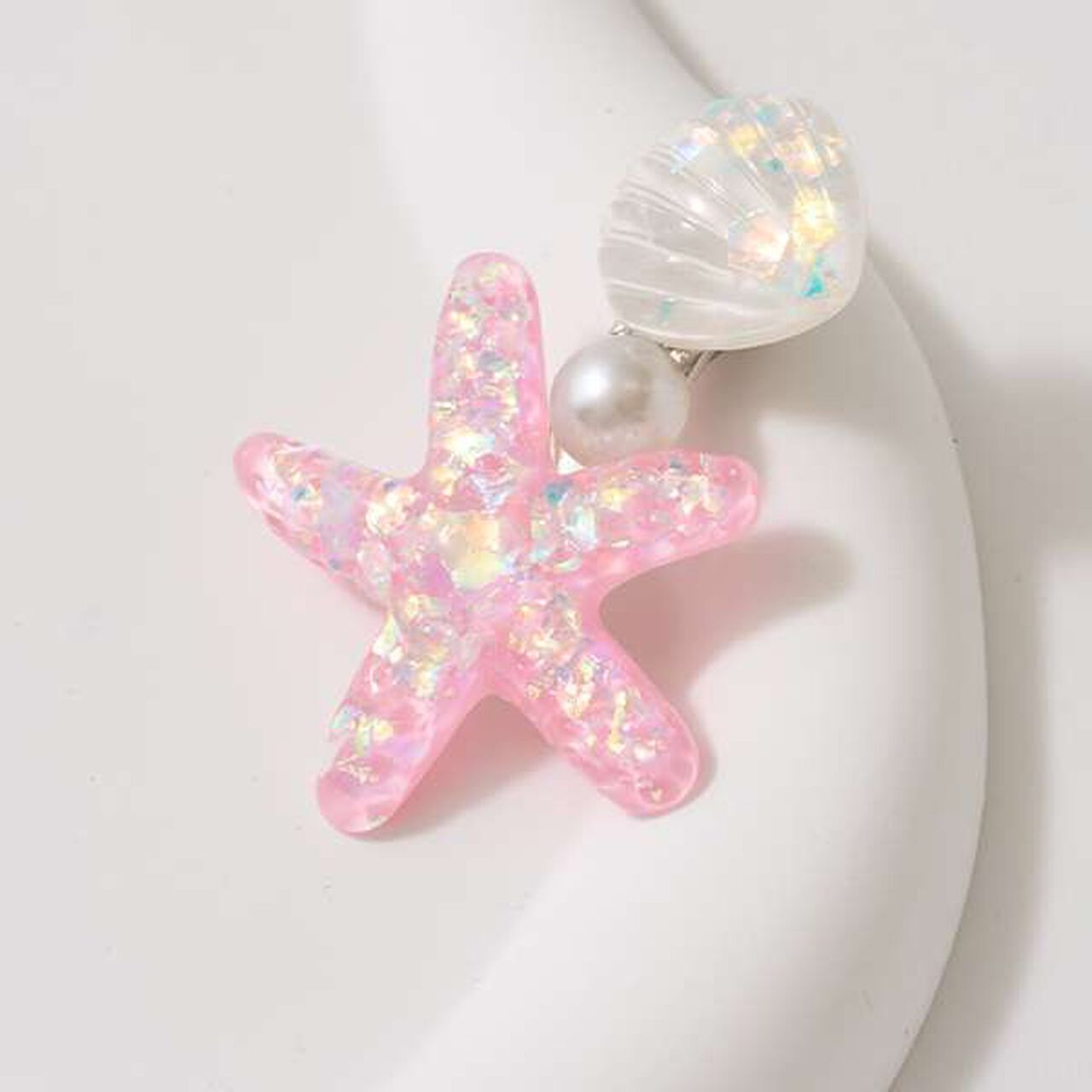 Sparkling Hair Clip with Pearls,Sax blue, large image number 3