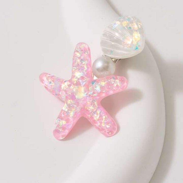 Sparkling Hair Clip with Pearls,Sax blue, medium image number 3