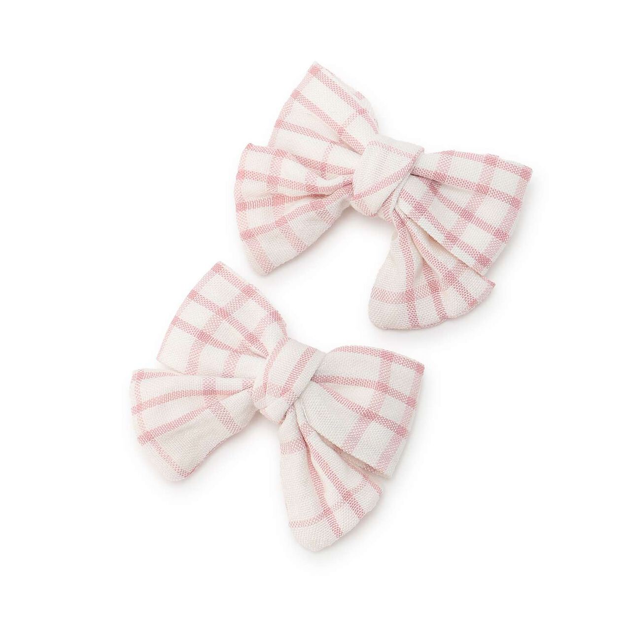 Check Ribbon Hair Clips 2P/L,Blue, large image number 5