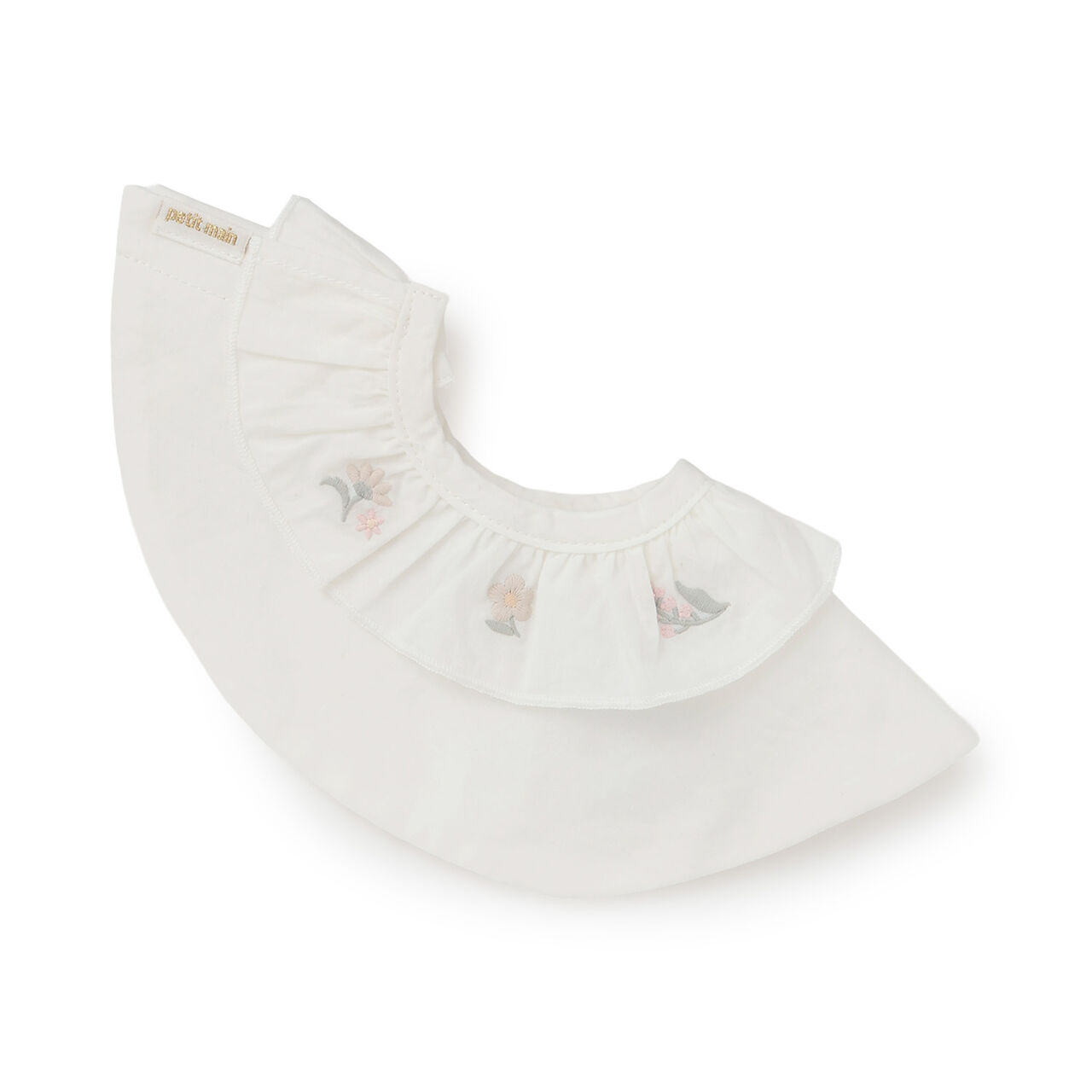 [Waterproof] Embroidered Frill Bib,Ivory, large image number 0