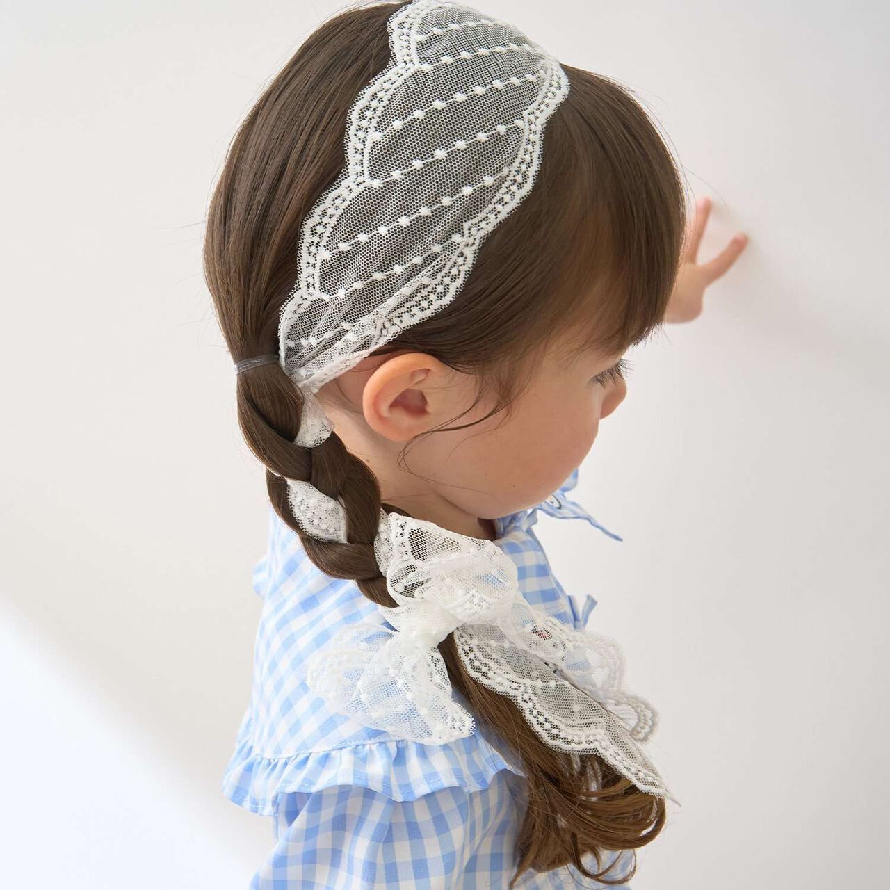 Lace Hair Scarf,Ivory, large image number 6