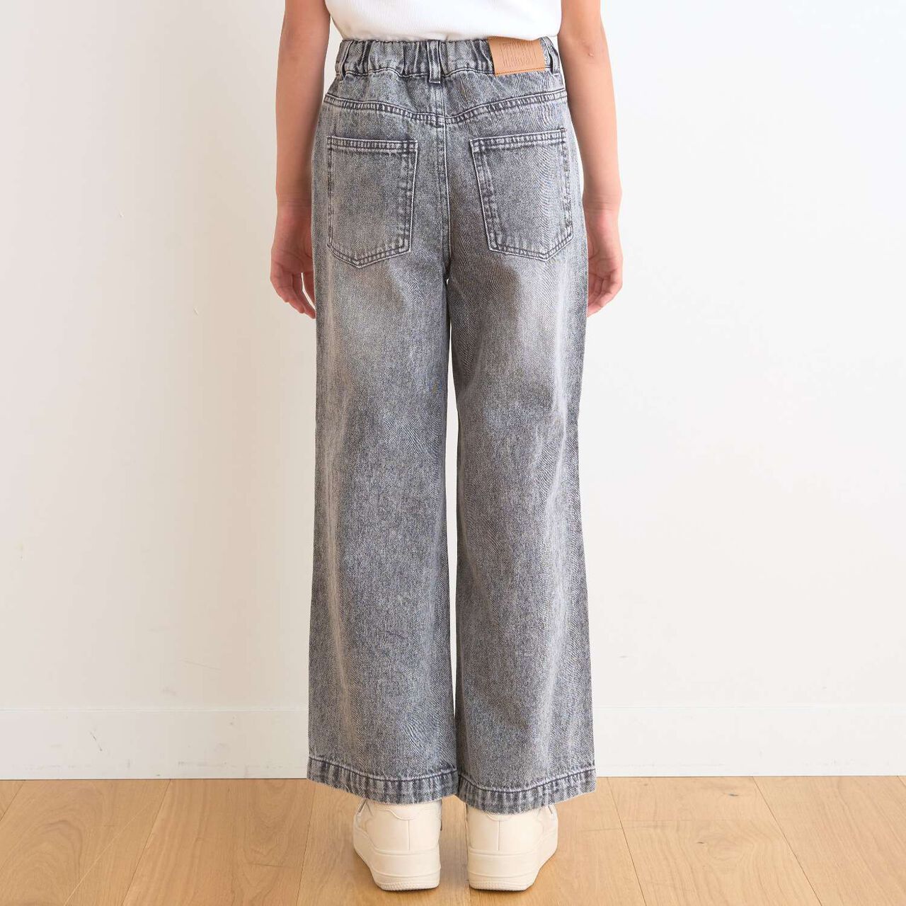[LTXC/Cool Touch] Distressed Denim Wide Pants,Gray, large image number 4