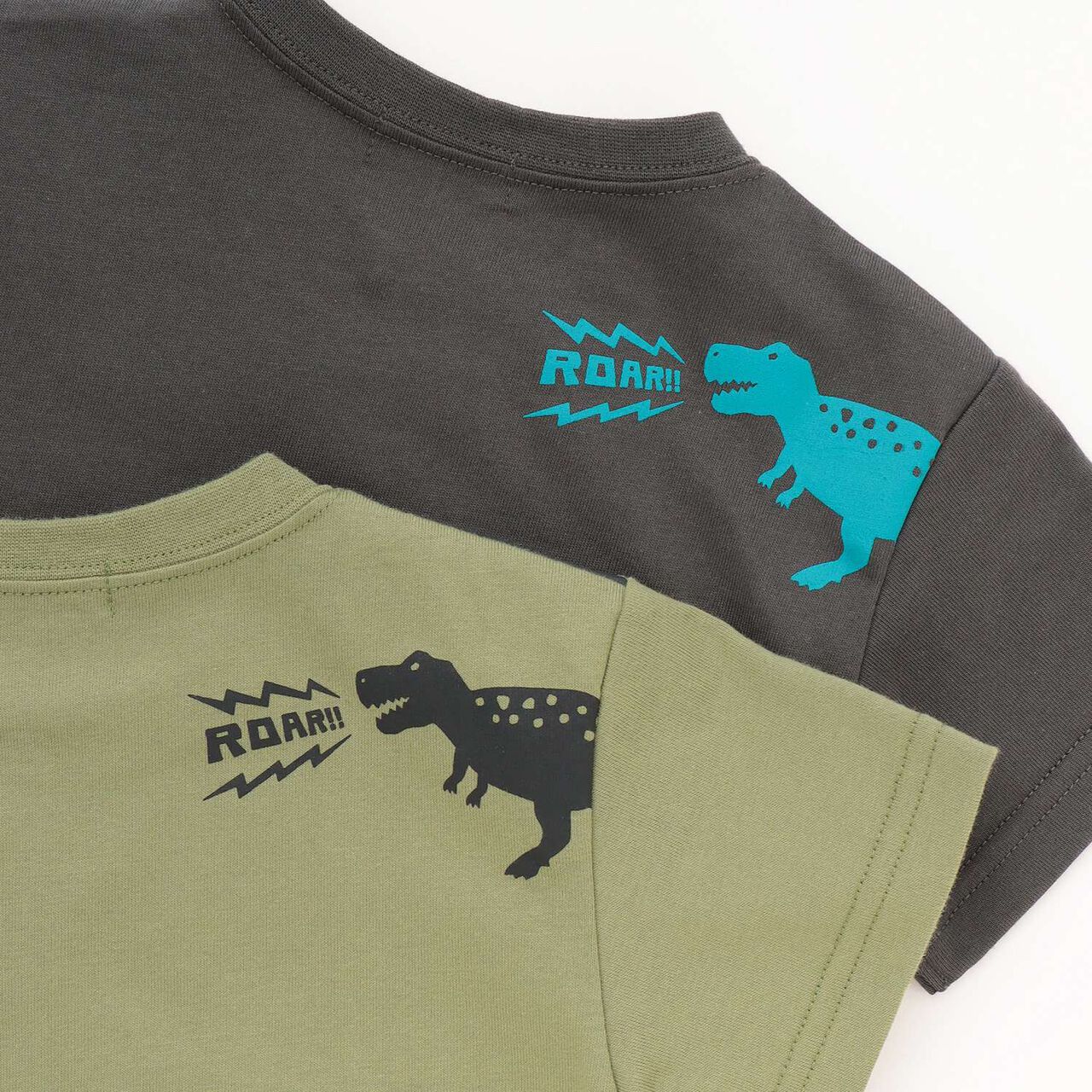 [Popular Item Restocked] Dinosaur Print Stripe Short Sleeve T-Shirt [Not Available at Physical Stores],Green, large image number 5